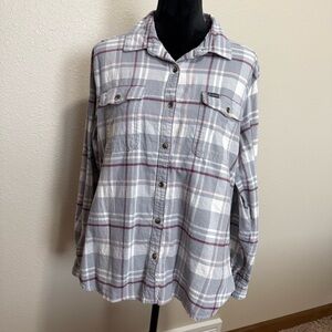 Columbia Gray Plaid Shirt